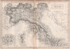 NORTHERN ITALY. Environs of Rome. Railways. BRITANNICA 1860 old antique map