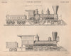 AMERICAN STEAM LOCOMOTIVES. Steam trains. 19th century 1860 old antique print