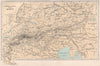 The Alps. Europe. Switzerland Italy France Austria. BARTHOLOMEW 1886 old map