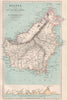 Borneo, with cross section. Kinabalu. BARTHOLOMEW 1886 old antique map chart