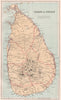 Island of Ceylon. Sri Lanka. Provinces. BARTHOLOMEW 1886 old antique map chart