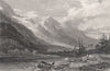 View of Chamonix. Haute-Savoie 1886 old antique vintage print picture