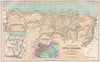 Coast of Dutch Guyana or SURINAME. Paramaribo plan. BARTHOLOMEW 1886 old map