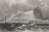 View of Gibraltar. Sailing ships 1886 old antique vintage print picture
