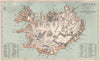 ICELAND according Gunnlaugsson's survey. PETERMANN 1886 old antique map chart