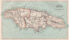Island of JAMAICA. Counties. BARTHOLOMEW 1886 old antique map plan chart