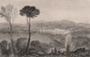 Chalcis/Chalkida (Negroponte) Euboea, Greece 1886 old antique print picture