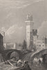 View of old Padua observatory. Specola di Padova. Torlonga. Italy 1886 print