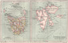 Tasmania & Spitsbergen Islands. BARTHOLOMEW 1886 old antique map plan chart