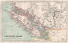 Vancouver Island. Canada. BARTHOLOMEW 1886 old antique vintage map plan chart