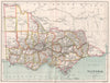 Victoria, Australia. State map showing counties. BARTHOLOMEW 1886 old