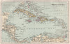 West Indies. Haiti/Dominican Republic borders differ. BARTHOLOMEW 1886 old map