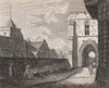 CANTERBURY. 'West Gate and Holy Cross Church'. GOSTLING 1825 old antique print