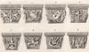 Capitals in Grymbalds Crypt, Oxford. French Church'. GOSTLING 1825 old print