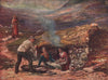 'A home in Achill' by Francis Sylvester Walker. Ireland 1905 old antique print
