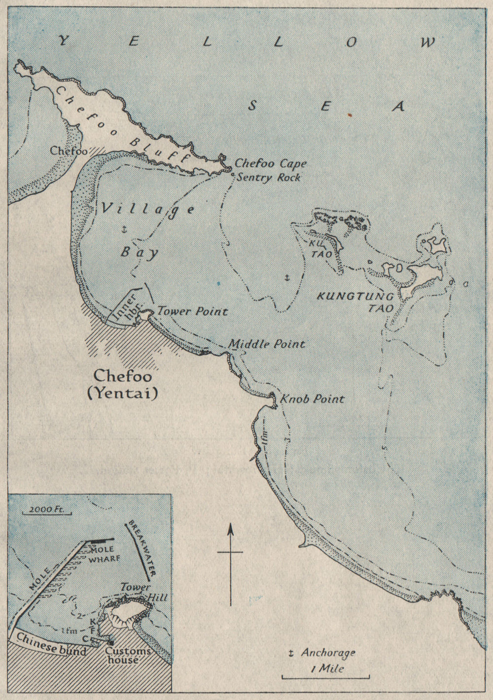 Chefoo/yantai. China. WW2 ROYAL NAVY INTELLIGENCE MAP 1945 old vintage