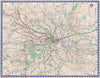 LONDON TRANSPORT MAP. Underground tube bus green line coaches rail. LEWIS 1956