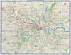 LONDON TRANSPORT MAP. Underground tube bus green line coaches rail. LEWIS 1961