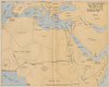 WW2 Mediterranean/Middle East Theatre. South Atlantic Air Ferry route 1956 map