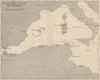 WW2 NORTH AFRICAN CAMPAIGN 1941. Central and Western Mediterranean 1956 map