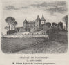 Chateau de Flaujagues (A Saint-Genès). Lageard. Bordeaux. SMALL 1908 old print