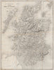 Carte Physique et Routière de l'Ecosse. A map of Scotland. STARLING 1838