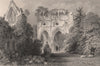 Dryburgh Abbey. Roxburghshire. Scotland. ALLOM 1838 old antique print picture