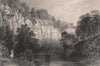 Hawthornden. Midlothian. Scotland. ALLOM 1838 old antique print picture