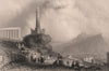 The Calton Hill. With the Nelson Monument. Scotland. BARTLETT 1838 old print