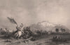 Town & castle of Stirling.  Battle of Sauchieburn 1488. Scotland. ALLOM 1838