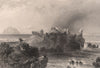 Ailsa Craig from Turnberry Castle. Scotland. BARTLETT 1838 old antique print