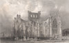 Melrose Abbey. Roxburghshire. Scotland. ALLOM 1838 old antique print picture