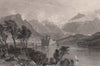 Kilchurn Castle, Loch Awe, towards Dalmally. Argyllshire. Scotland. ALLOM 1838