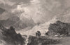 Glen Croe between Loch Long and Cairndow. Scotland. ALLOM 1838 old print