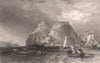 Dumbarton Castle on the Clyde. Dunbartonshire. Scotland. ALLOM 1838 old print