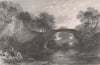 The Roman Bridge over the Mouse. Near Lanark. Scotland. ALLOM 1838 old print