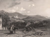 Castle Campbell, from the Valley of Dollar. Perthshire. Scotland. ALLOM 1838
