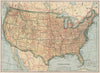 USA. United States showing Highways . POATES 1925 old vintage map plan chart