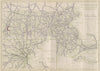 Massachusetts & Boston area State Highways. POATES 1925 old vintage map chart