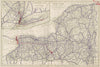 New York state State Highways. POATES 1925 old vintage map plan chart