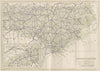 North Carolina State Highways. POATES 1925 old vintage map plan chart