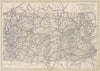 Pennsylvania State Highways. POATES 1925 old vintage map plan chart