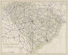South Carolina State Highways. POATES 1925 old vintage map plan chart