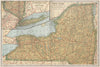New York state state map showing railroads. POATES 1925 old vintage chart