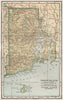 Rhode Island state map showing railroads. POATES 1925 old vintage chart