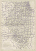 Illinois State Highways. POATES 1925 old vintage map plan chart