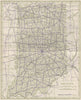 Indiana State Highways. POATES 1925 old vintage map plan chart