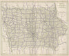 Iowa State Highways. POATES 1925 old vintage map plan chart