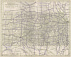 Kansas State Highways. POATES 1925 old vintage map plan chart