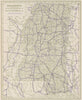 Mississippi State Highways. POATES 1925 old vintage map plan chart